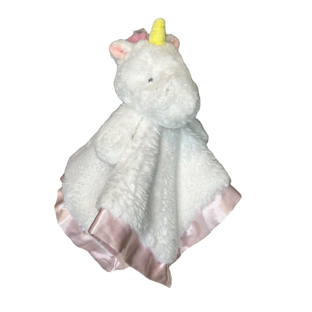 Cloud Island Unicorn Plush Baby Pink Satin Trim Security Blanket Plush